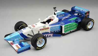 1:18 Tecnomodel - Benetton F1 B196 Team renault Mild Seven #4 Spanish GP 1996 G. Berger *With Rain Tires* 1:18 Tecnomodel - Benetton F1 B196 Team renault Mild Seven #4 Spanish GP 1996 G. Berger *With Rain Tires*