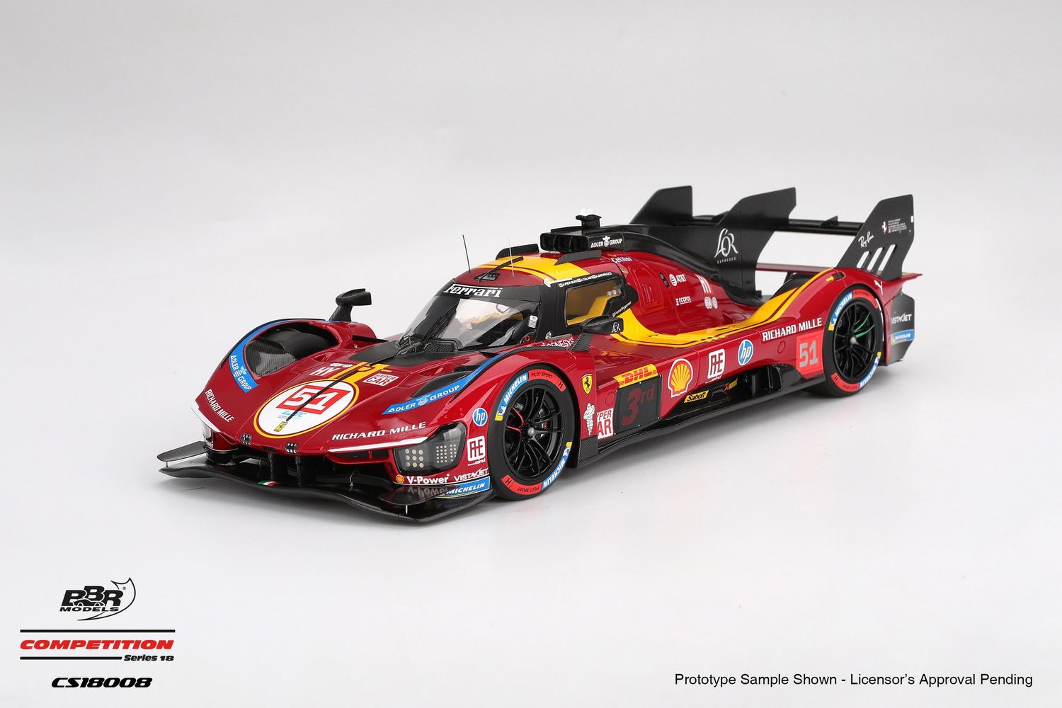 1:18 BBR - Ferrari 499P 3.0L Turbo V6 Team Ferrari AF Corse #51 3rd WEC 1812km Qatar 2025 A.P. Guidi - J. Calado - A. Giovinazzi