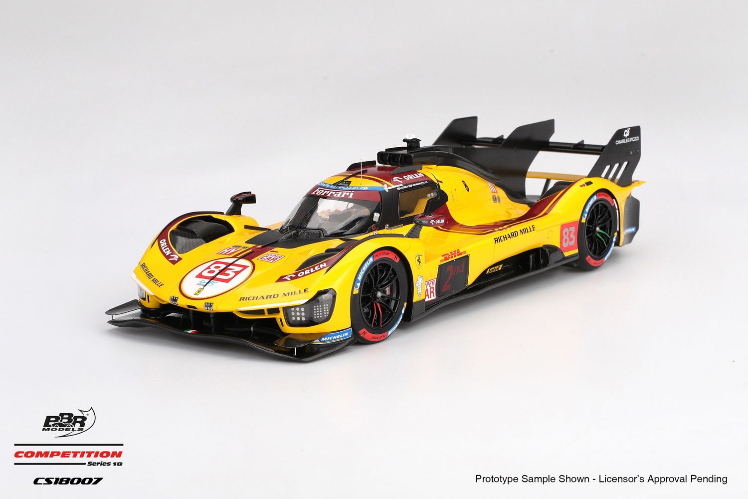 1:18 BBR - Ferrari 499P 3.0L Turbo V6 Team Ferrari AF Corse #83 2nd WEC 1812km Qatar 2025 R. Kubica - P. Hanson - Y. Ye