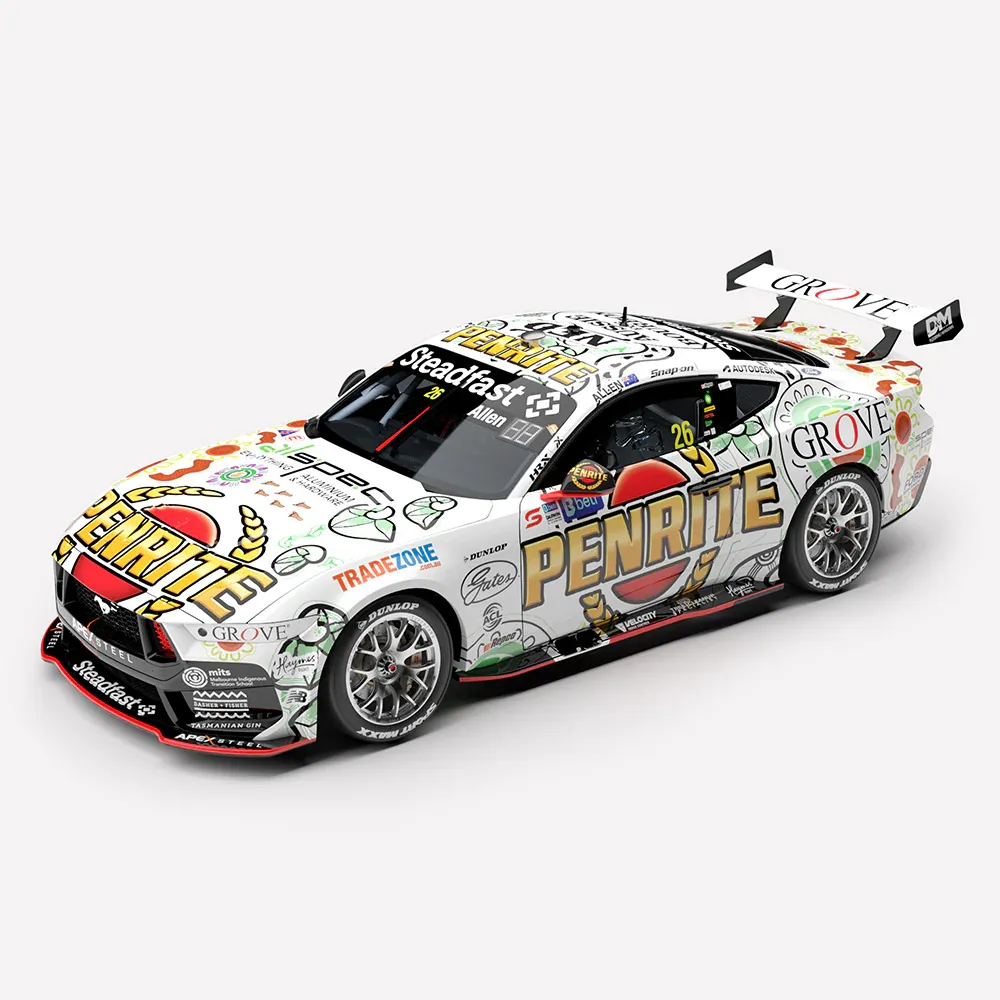 1:18 Authentic Collectables - Penrite Racing #26 Ford Mustang GT - 2025 Betr Darwin Triple Crown Indigenous Round - Driver: Kai Allen (First Supercars Podium)