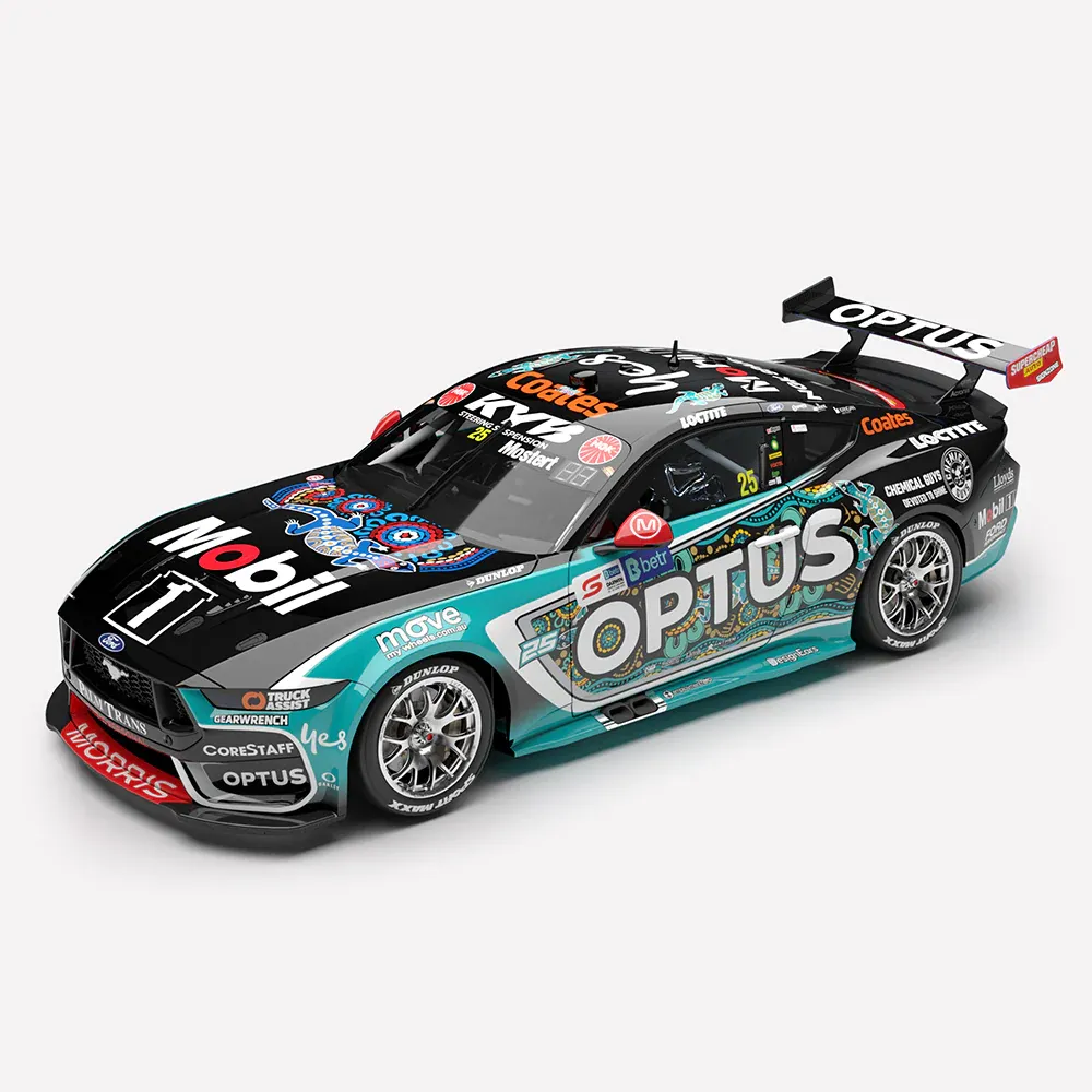 1:43 Authentic Collectables - Mobil 1 Optus Racing #25 Ford Mustang GT - 2025 Betr Darwin Triple Crown Indigenous Round - Driver: Chaz Mostert
