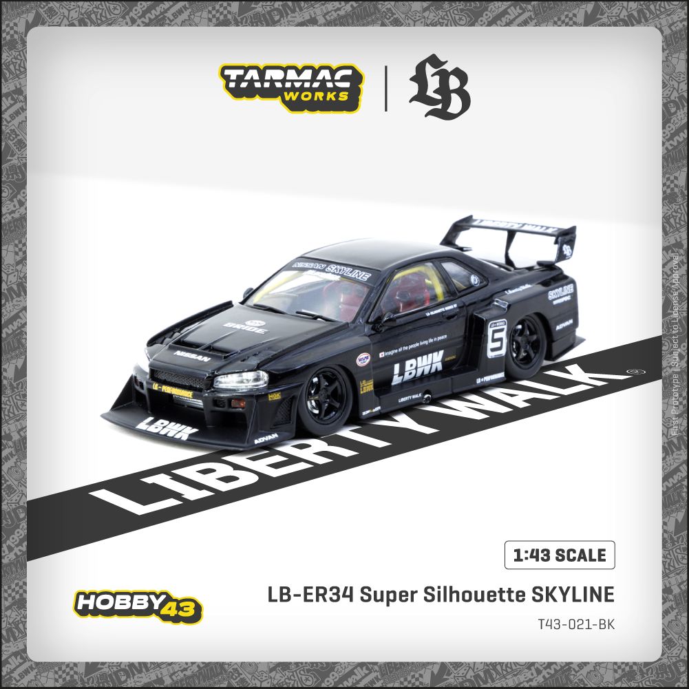 1:43 Tarmac - LB-ER34 Super Silhouette Skyline, black 1:43 Tarmac - LB-ER34 Super Silhouette Skyline, black