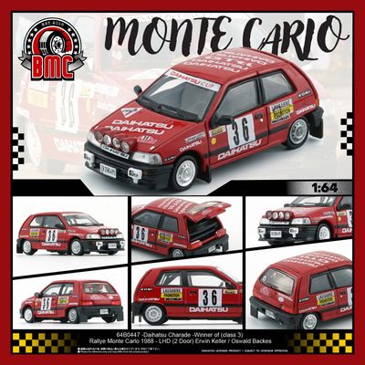 1:64 BM Creations - 1988 Daihatsu Charade #36 Erwin Keller/Oswald Backes Winner of (class 3) Rallye Monte Carlo (LHD) (2 Door)