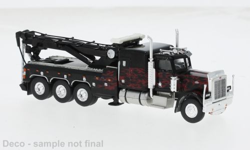 1:87 Brekina - Peterbilt 359 Abschleppwagen, schwarz, 1973, Flames