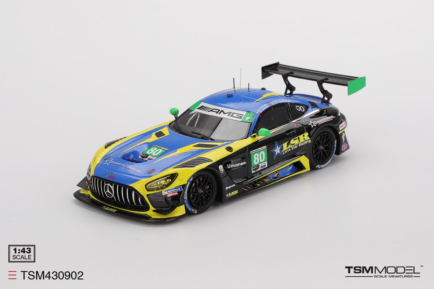 1:43 TSM - 2025 Mercedes-AMG GT3 EVO #80 Lone Star Racing IMSA Daytona 24 Hrs R. Aron