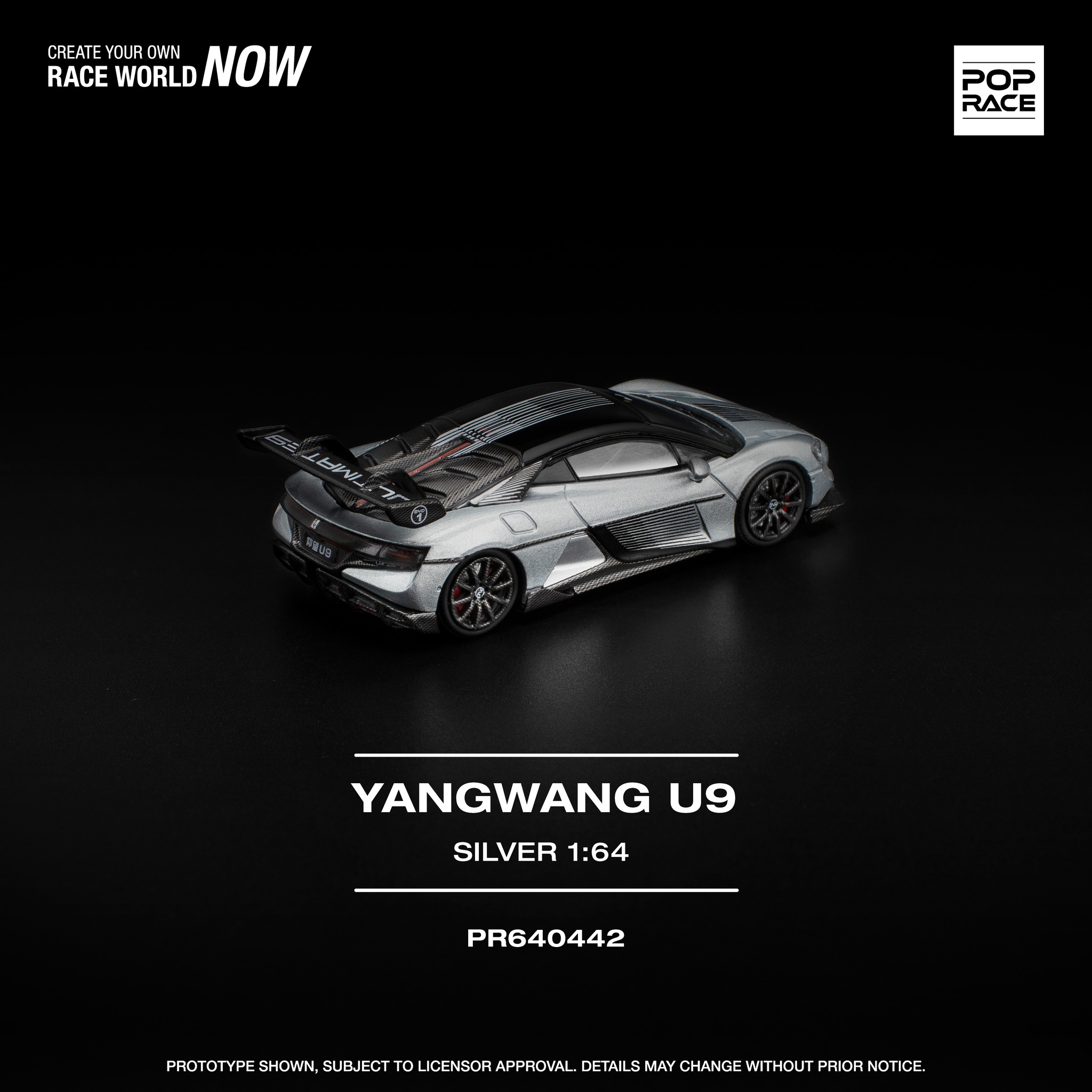 1:64 Pop Race Limited - Yangwang U9, silver