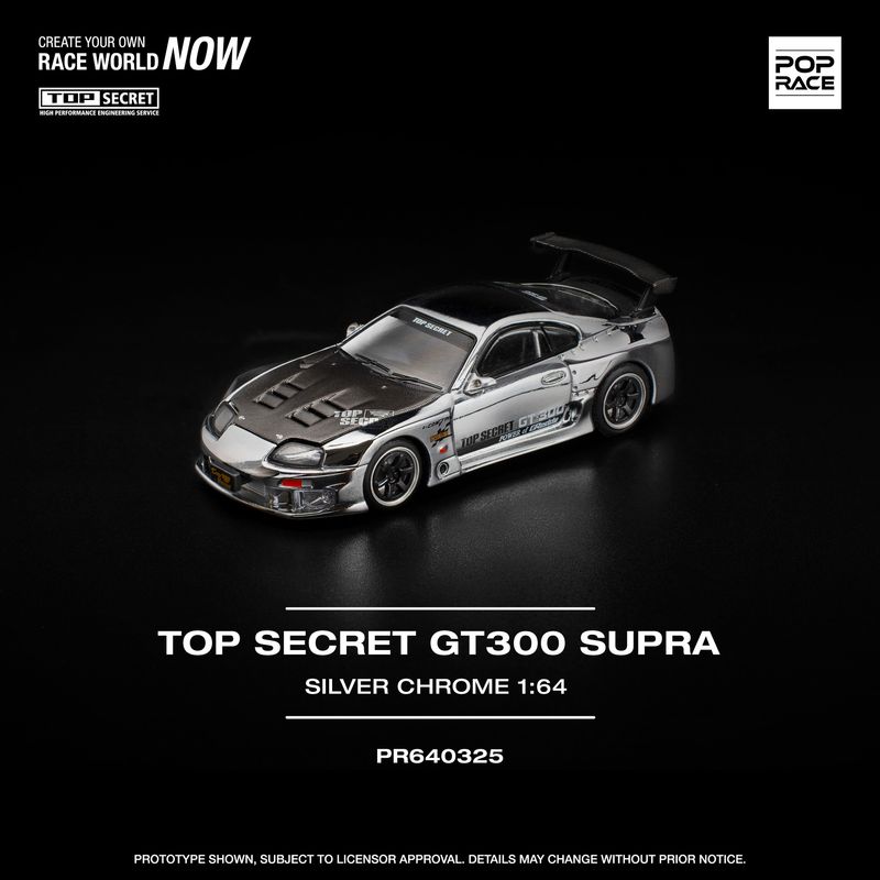 1:64 Pop Race Limited - Top Secret GT300, silver chrome