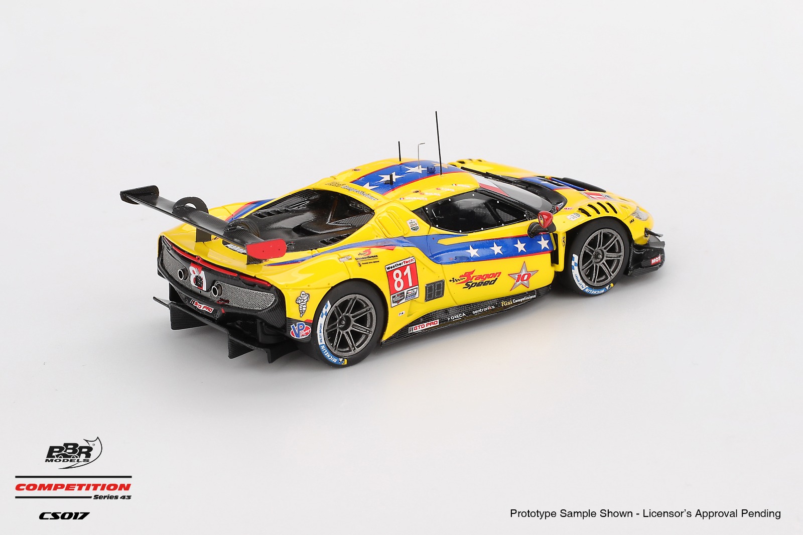 1:43 BBR - 2025 Ferrari 296 GT3 #81 DragonSpeed IMSA Daytona 24 Hrs D. Rigon - A. Costa - M. Molina - T. Neubauer