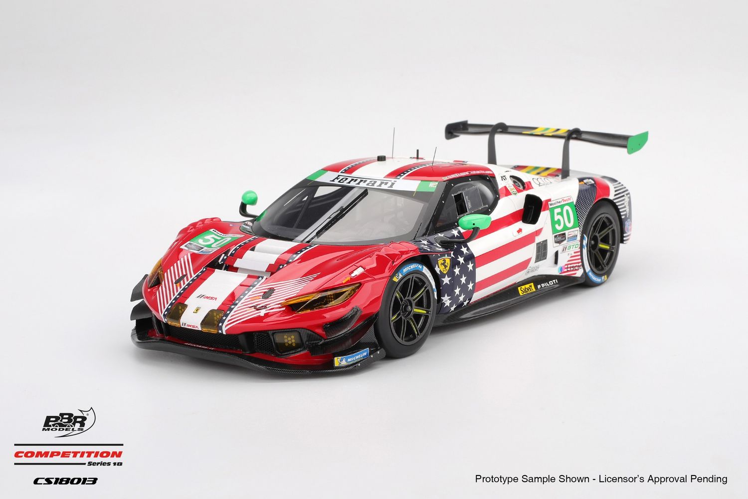 1:18 BBR - 2025 Ferrari 296 GT3 #50 Af Corse IMSA Daytona 24 Hrs C. Toledo - R. Agostini - A. Leclerc - C. Laursen