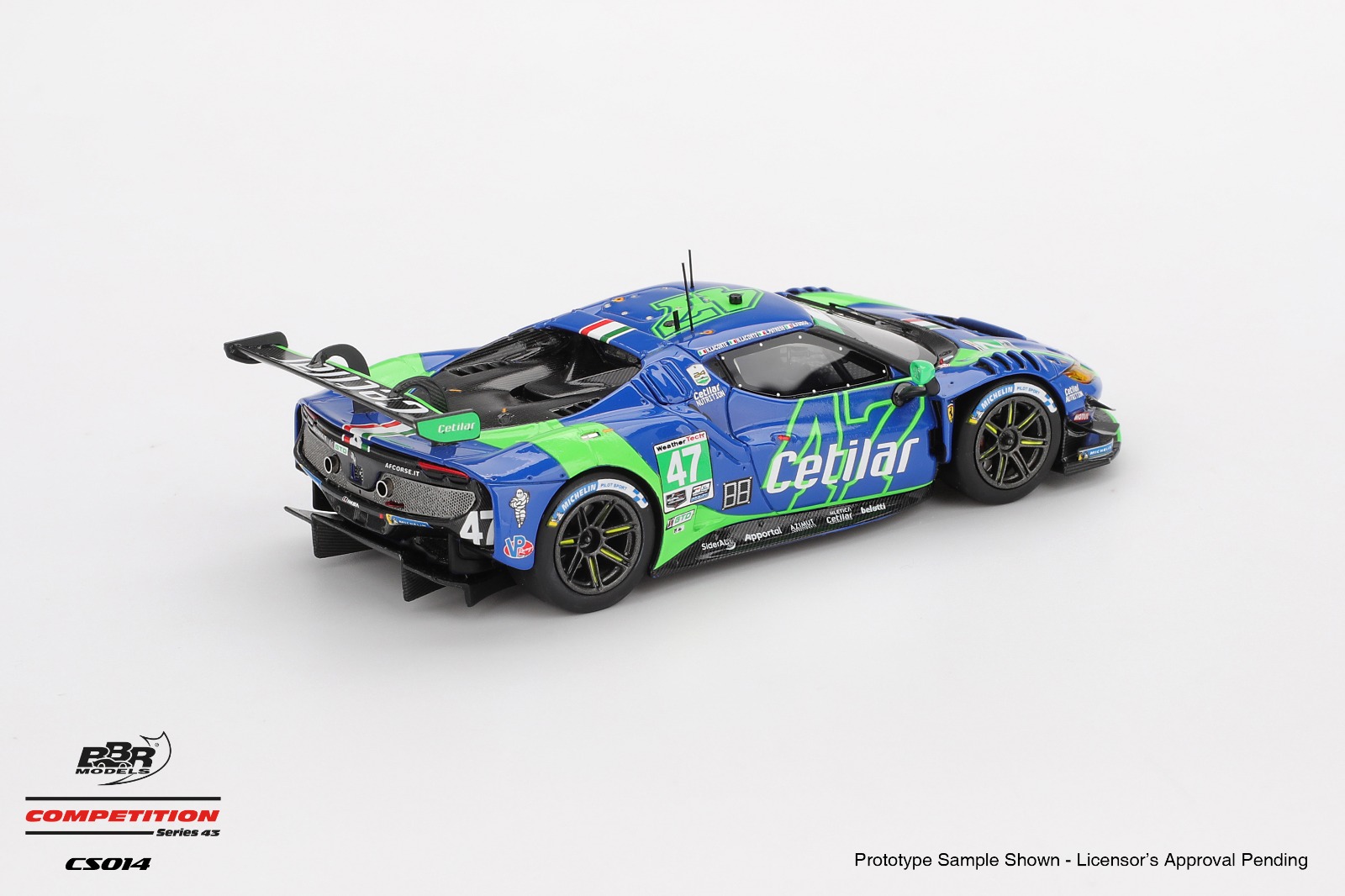 1:43 BBR - 2025 Ferrari 296 GT3 #47 Cetilar Racing IMSA Daytona 24hrs L. Patrese - A. Fuoco - R. Lacorte - N. Lacorte