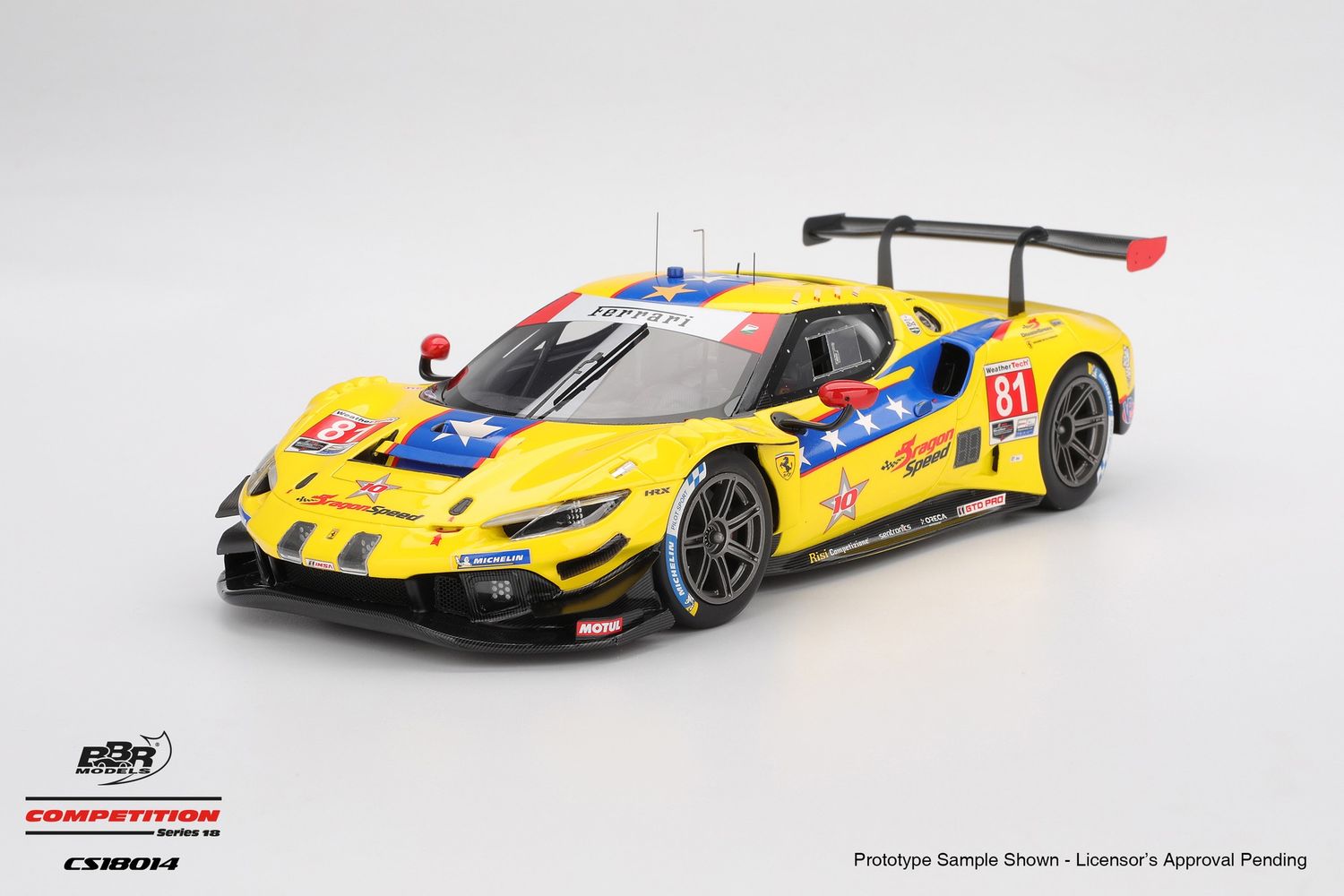 1:18 BBR - 2025 Ferrari 296 GT3 #81 DragonSpeed IMSA Daytona 24 Hrs D. Rigon - A. Costa - M. Molina - T. Neubauer