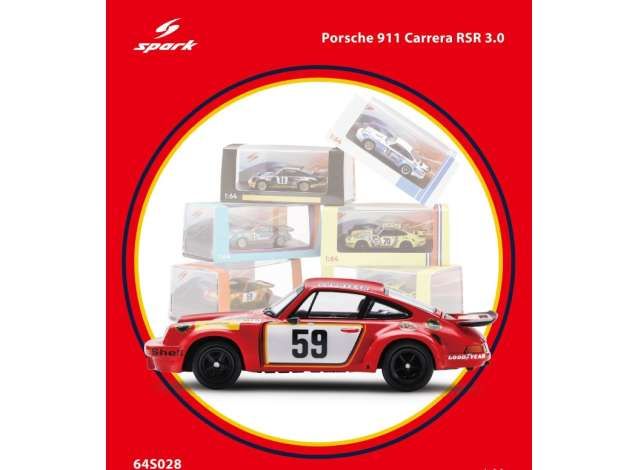 1:64 Spark - Porsche 911 Carrera RSR 3.0L Team Gelo Racing #59 24h Le Mans 1975 T. Schenken - H. Ganley