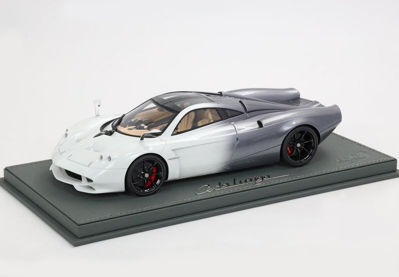 1:18 BBR - Pagani Huayra Codalunga Bianco Malta - Ferrari Grigio Silverstone shade