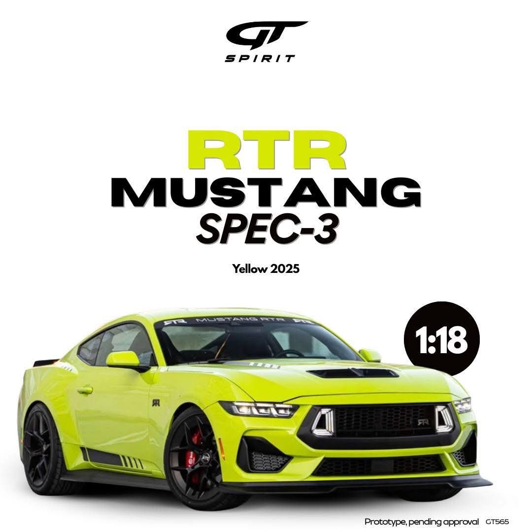1:18 GT Spirit - 2025 RTR Ford Mustang  Spec-3 Yellow 1:18 GT Spirit - 2025 RTR Ford Mustang  Spec-3 Yellow