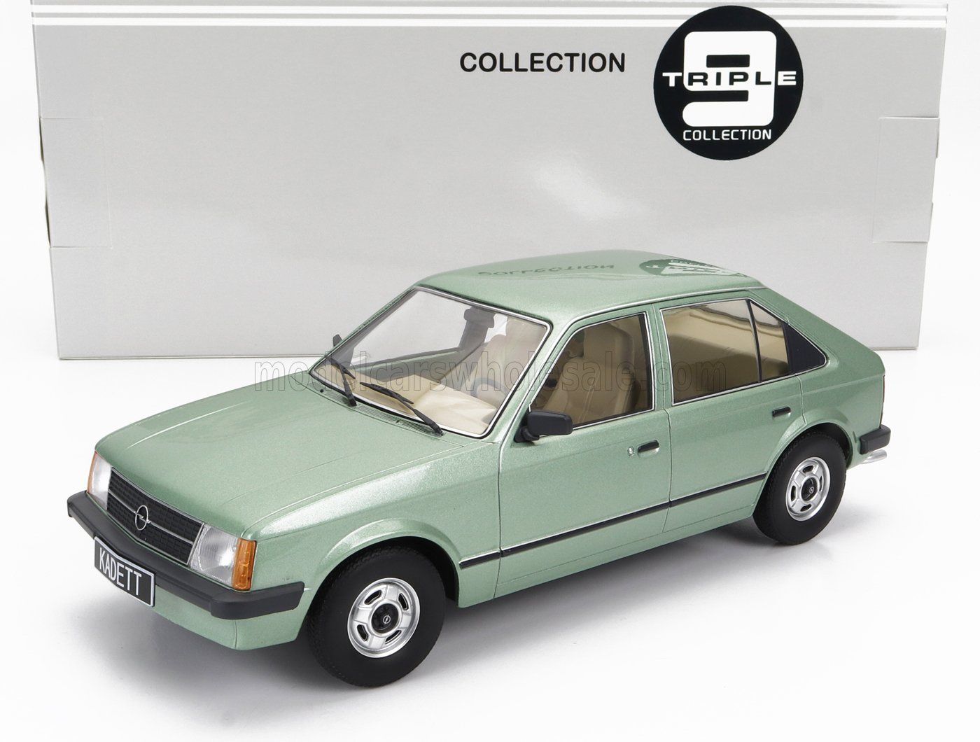 1:18 Triple9 - 1984 Opel Kadett D 5-door, light green metallic with beige interior