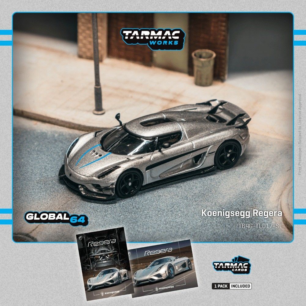 1:64 Tarmac - Koenigsegg Regera, silver metallic *Tarmac Cards*