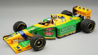 1:18 Tecnomodel - Benetton F1 B193 Team Benetton Ford #5 British GP 1993 M. Schumacher *With Rain Tires* *With Driver Figure* 1:18 Tecnomodel - Benetton F1 B193 Team Benetton Ford #5 British GP 1993 M. Schumacher *With Rain Tires* *With Driver Figure*