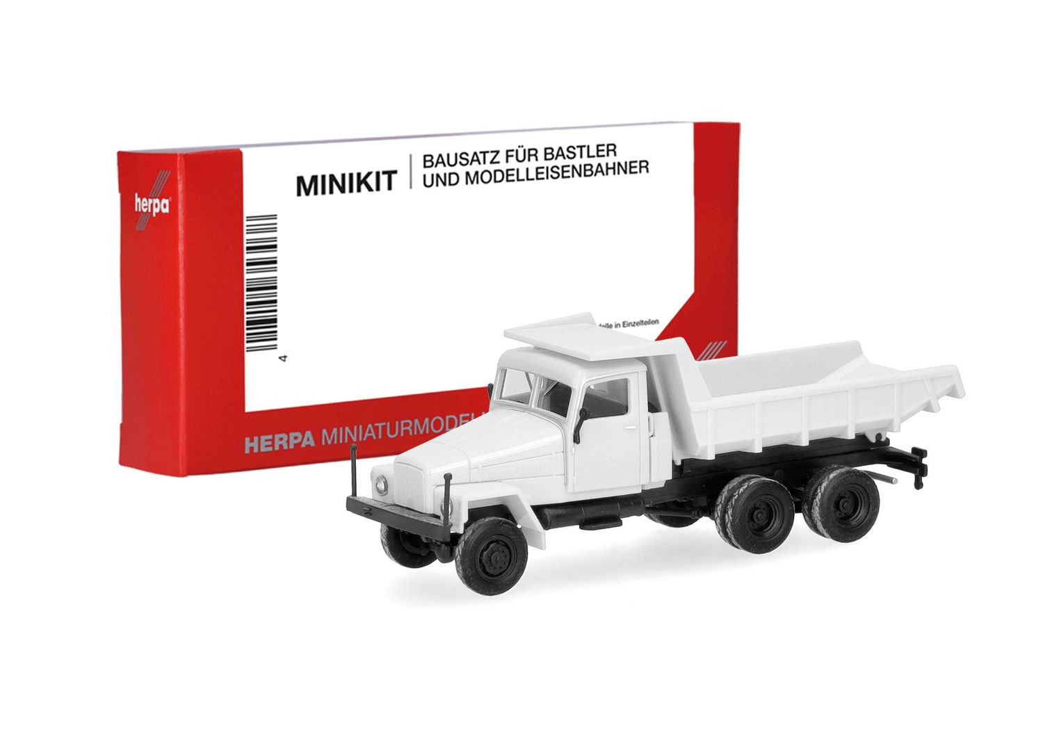 1:87 Herpa - Herpa MiniKit: IFA G5 Muldenkipper-LKW 3achs, weiß