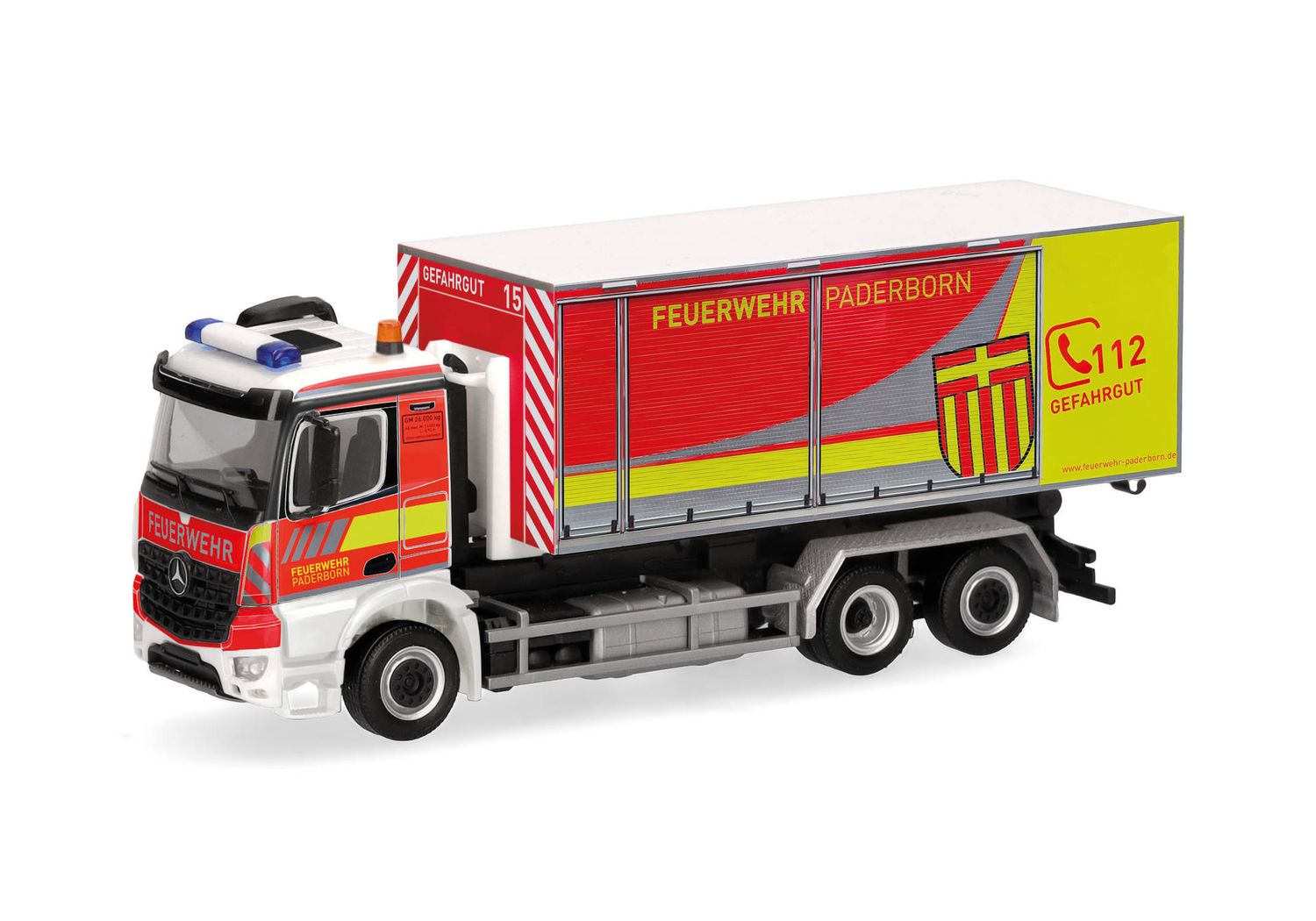 1:87 Herpa - Mercedes-Benz Arocs M Wechsellader-LKW 3achs  1:87 Herpa - Mercedes-Benz Arocs M Wechsellader-LKW 3achs "Feuerwehr Paderborn"