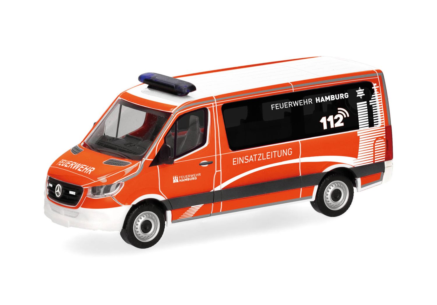 1:87 Herpa - Mercedes-Benz Sprinter '18 Bus Flachdach Einsatzleitwagen "Feuerwehr Hamburg/Einsatzleitung"