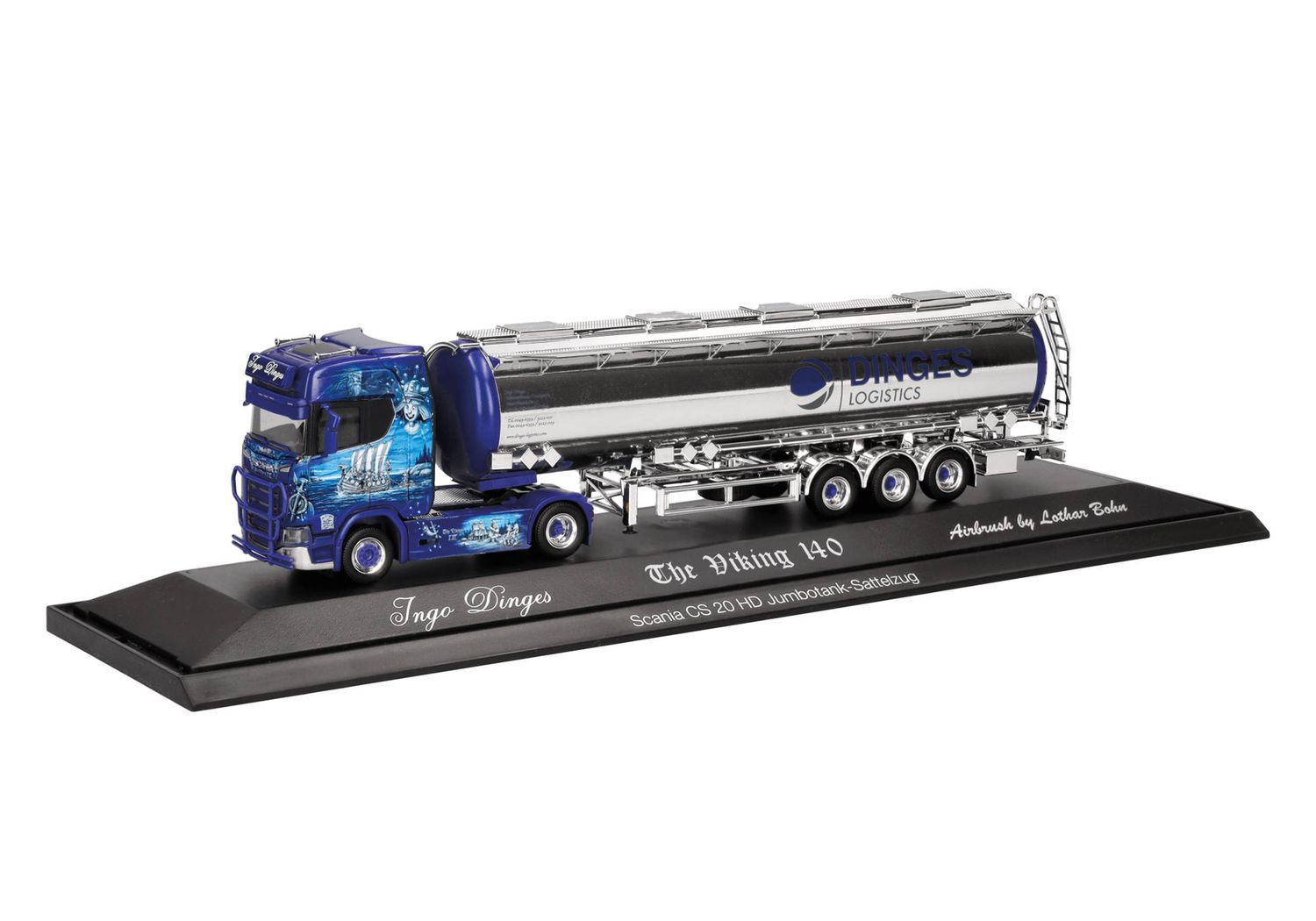 1:87 Herpa - Scania CS 20 HD Jumbochromtank-Sattelzug  1:87 Herpa - Scania CS 20 HD Jumbochromtank-Sattelzug "Ingo Dinges/Wickie"