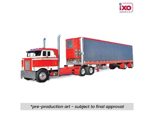 1:64 Ixo USA - 1950 Kenworth Bullnose, red/white with vintage chrome trailer 1:64 Ixo USA - 1950 Kenworth Bullnose, red/white with vintage chrome trailer