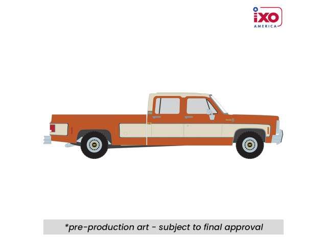 1:64 Ixo USA - 1975 Chevrolet K30 Crew Dab Dually, grecian bronze/santa fe tan deluxe two-tone 1:64 Ixo USA - 1975 Chevrolet K30 Crew Dab Dually, grecian bronze/santa fe tan deluxe two-tone