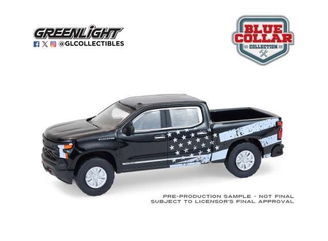 1:64 Greenlight - 2023 Chevrolet Silverado – Stars & Stripes *Blue Collar Collection Series 14*