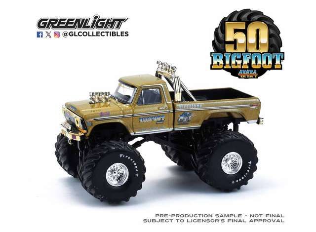 1:64 Greenlight -  1974 Ford F-250 Monster Truck 50th Anniversary *Kings of Crunch* Bigfoot #1, gold metallic