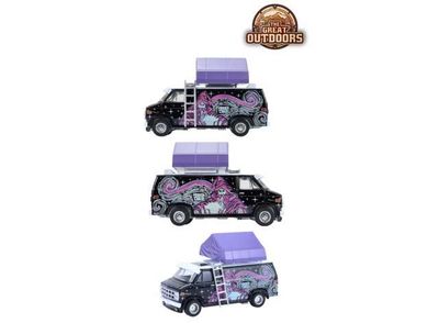 1:64 Greenlight - 1978 GMC Vandura Custom Van Wizard with Camp'otel Cartop Sleeper Ten *The Great Outdoors Series 4*