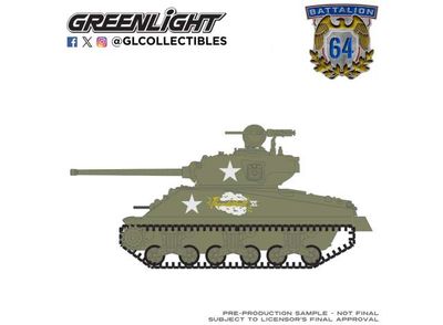 1:64 Greenlight - 1944 U.S Sherman M4A3 Tank, New Turret and Gun Barrel Tooling *Battalion 64 Series 6*