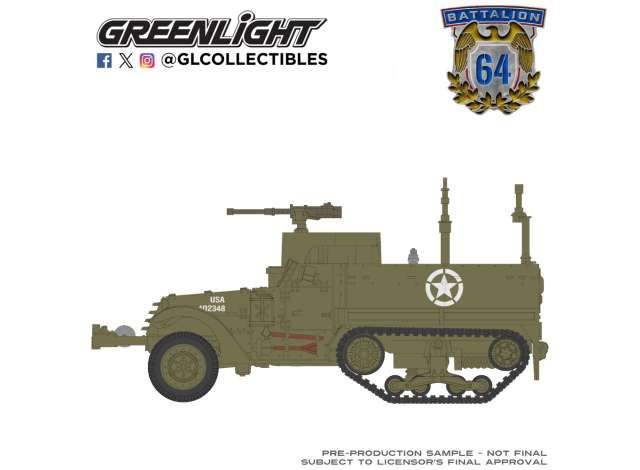 1:64 Greenlight - M3 Half-Track Personnel Carrier, New Tooling *Battalion 64 Series 6* 1:64 Greenlight - M3 Half-Track Personnel Carrier, New Tooling *Battalion 64 Series 6*