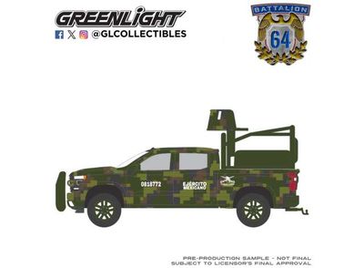 1:64 Greenlight - 2021 Chevrolet Silverado LT Trail Boss Z71 - Mexican Military *Battalion 64 Series 6*