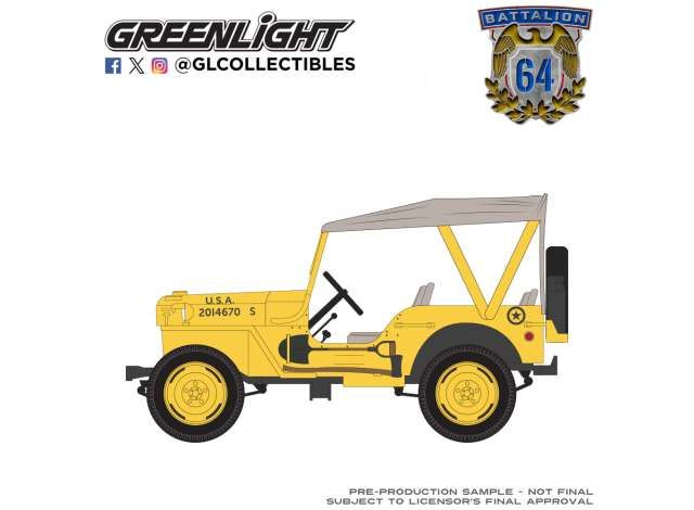 1:64 Greenlight - 1942 Willys MB Jeep, U.S Army Air Forces *Control Jeeps* *Battalion 64 Series 6*