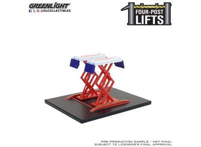 1:64 Greenlight - Auto Body Shop *Automotive Double Scissor Lifts Series 2*, Chevron 1:64 Greenlight - Auto Body Shop *Automotive Double Scissor Lifts Series 2*, Chevron