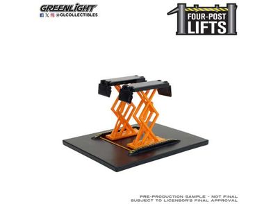 1:64 Greenlight - Auto Body Shop *Automotive Double Scissor Lifts Series 2*, orange/black