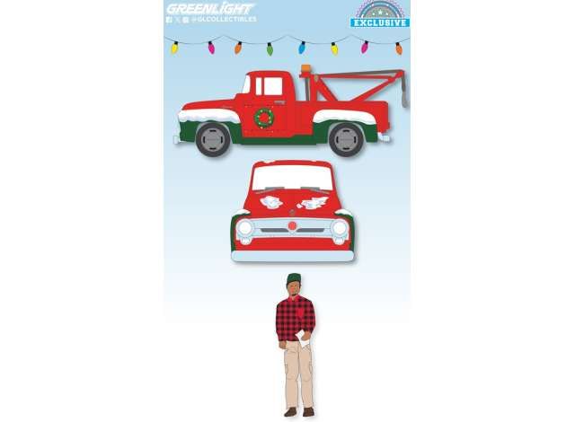 1:64 Greenlight - 1956 Ford F-100 Tow Truck with Mechanic Figure*Christmas 2025 Limited Edition*