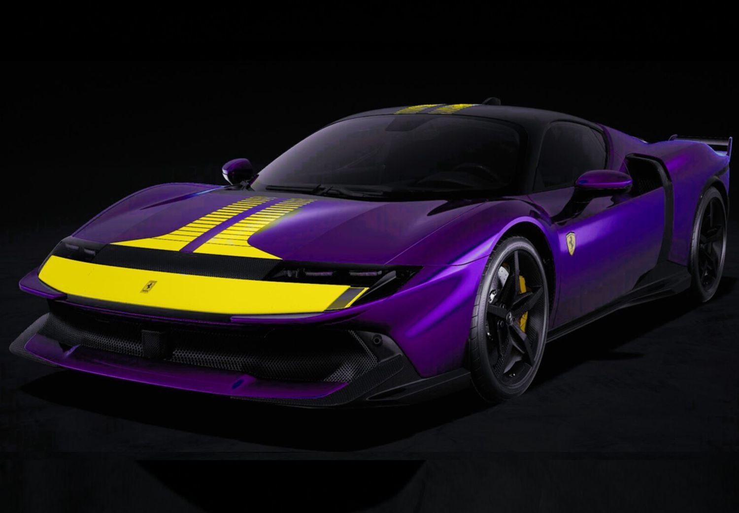 1:18 BBR - Ferrari 849 Testarossa Assetto Fiorano Viola Hong Kong with Yellow livery