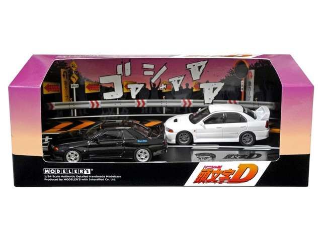 1:64 Modeler's - Initial D Set Vol. 18 Nakazato Takeshi Skyline GTR BNR32 & Iwaki Seiji Lancer Evo IV 1:64 Modeler's - Initial D Set Vol. 18 Nakazato Takeshi Skyline GTR BNR32 & Iwaki Seiji Lancer Evo IV