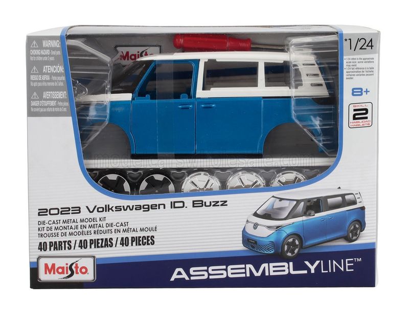 1:24 Maisto - 2023 Volkswagen ID.Buzz Minibus Blue White 1:24 Maisto - 2023 Volkswagen ID.Buzz Minibus Blue White