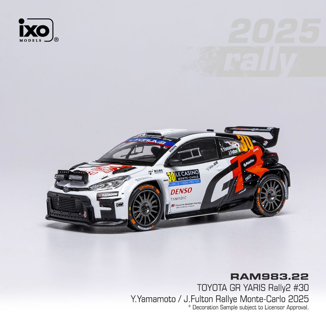 1:43 Ixo - Toyota GR Yaris Rally2, WRC, Rally Monte Carlo, 2025, #30 Y. Yamamoto - J. Fulton 1:43 Ixo - Toyota GR Yaris Rally2, WRC, Rally Monte Carlo, 2025, #30 Y. Yamamoto - J. Fulton