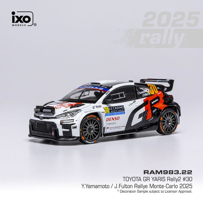 1:43 Ixo - Toyota GR Yaris Rally2, WRC, Rally Monte Carlo, 2025, #30 Y. Yamamoto - J. Fulton
