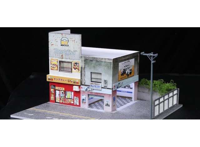 1:64 Black Box Diorama (MoreArt) - Diorama *Japanese curry restaurant with light*