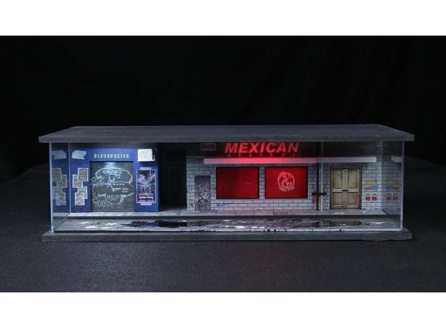 1:64 Black Box Diorama (MoreArt) - Diorama *cyberpunk with light 05*