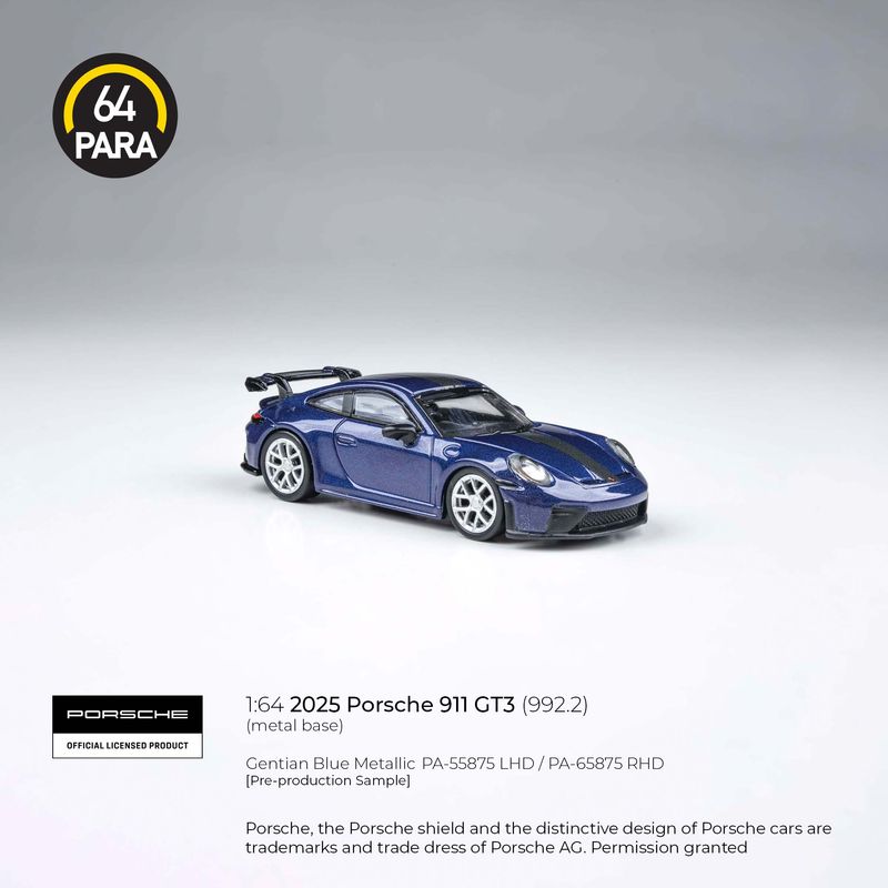 1:64 Para64 - 2024 Porsche 911 992-2 GT3 Blue Metallic