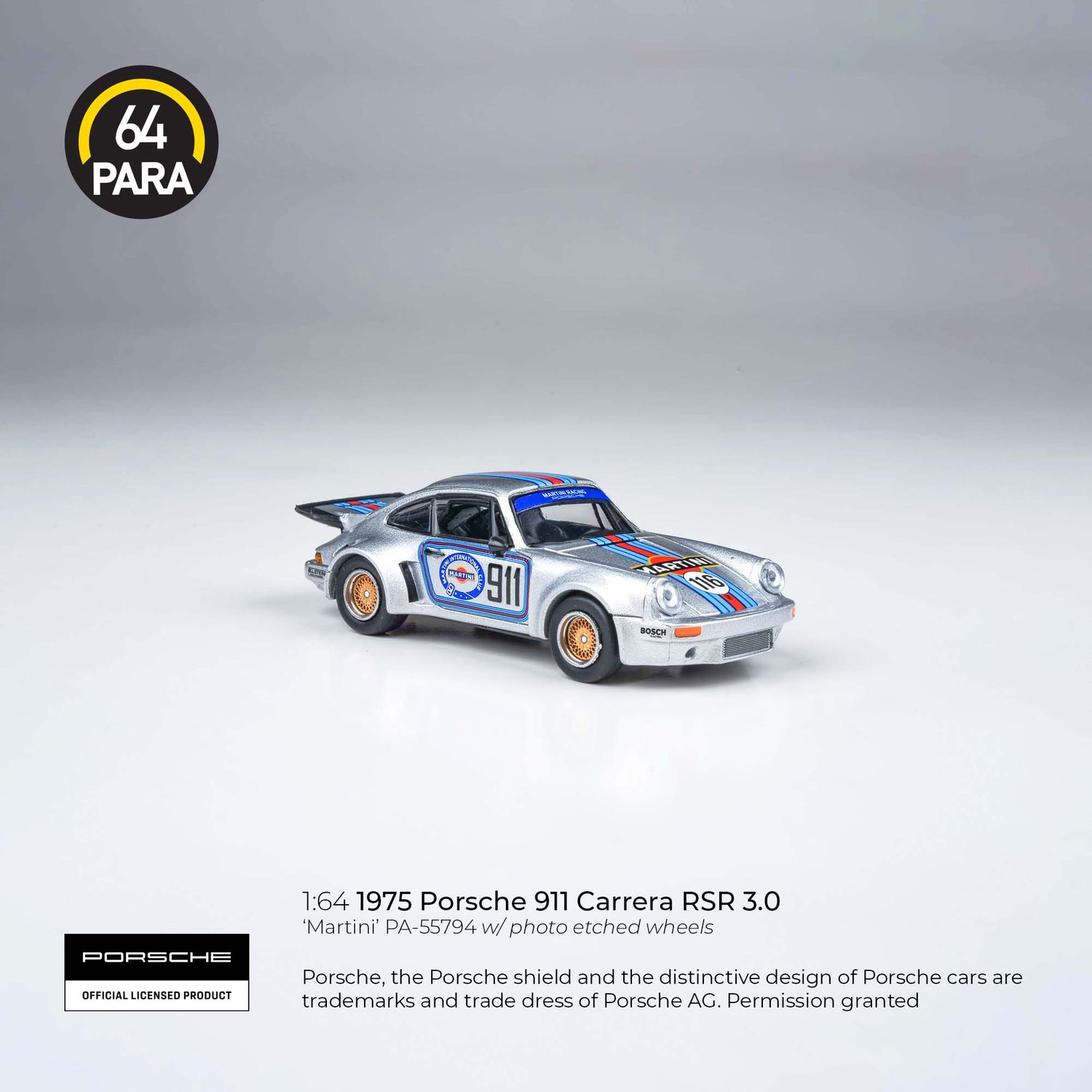 1:64 Para64 - 1974 Porsche 911 Carrera RSR 3.0 Martini Racing #911 1974