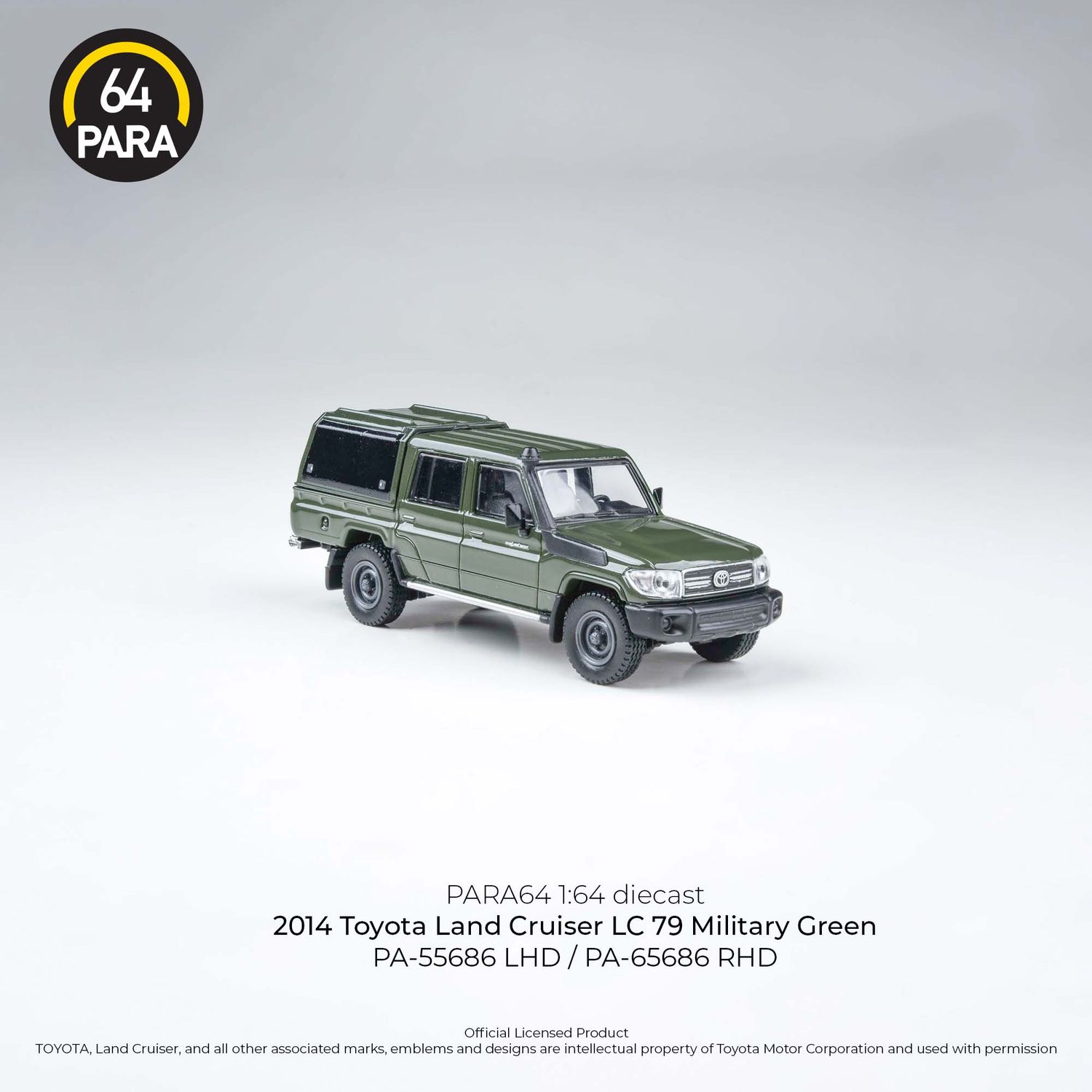 1:64 Para64 - 2014 Toyota Land Cruiser LC79 Pickup Closed Green