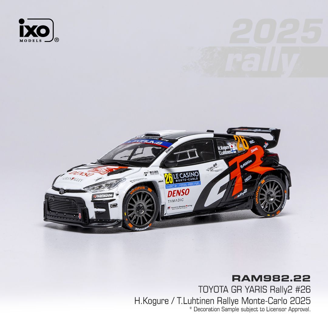 1:43 Ixo - Toyota GR Yaris Rally2, WRC, Rally Monte Carlo, 2025, #26 H. Kogure - T. Luhtinen 1:43 Ixo - Toyota GR Yaris Rally2, WRC, Rally Monte Carlo, 2025, #26 H. Kogure - T. Luhtinen