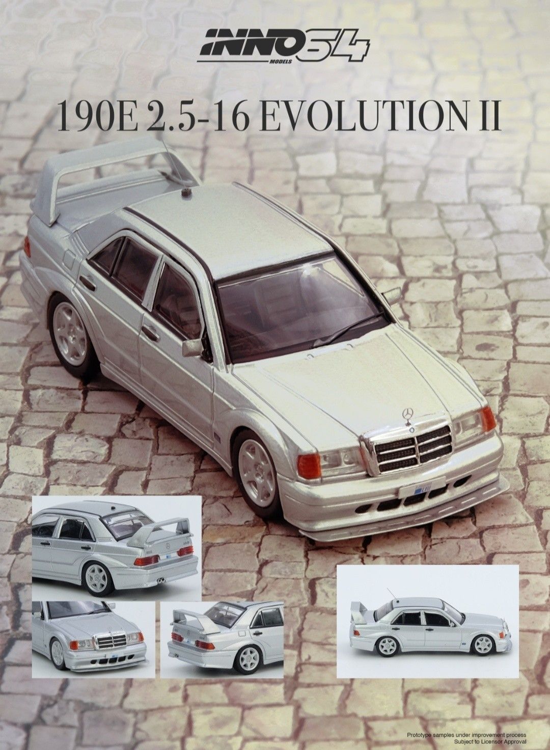1:64 Inno64 - Mercedes-Benz 190E, silver 1:64 Inno64 - Mercedes-Benz 190E, silver