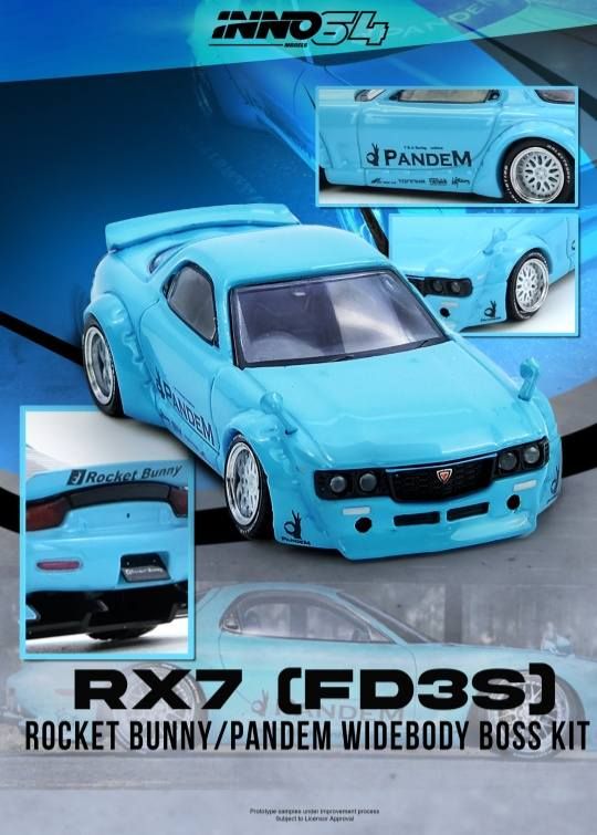 1:64 Inno64 - Pandem Rocket Bunny RX7 (FD3S), Tiffany blue